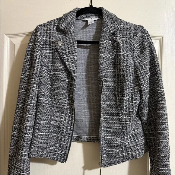 White House Black Market Monochrome Tweed Blazer ❤️ - Picture 1 of 5